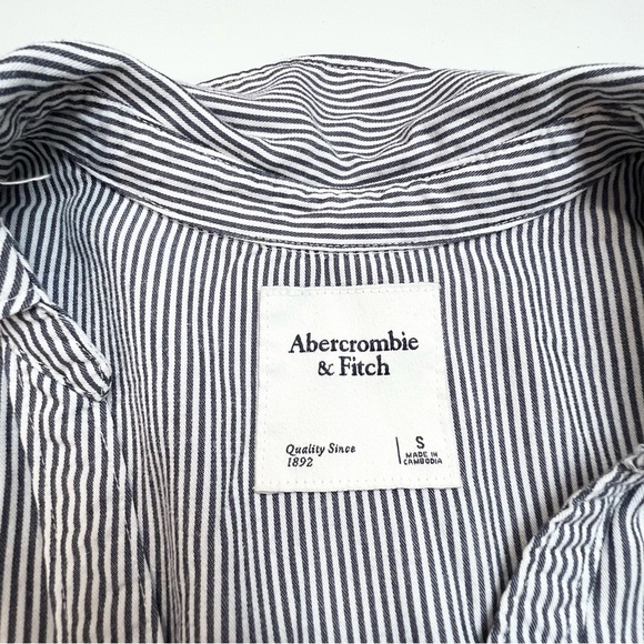 Abercrombie & Fitch Striped Belted Shirt Dress Small - Picture 8 of 11